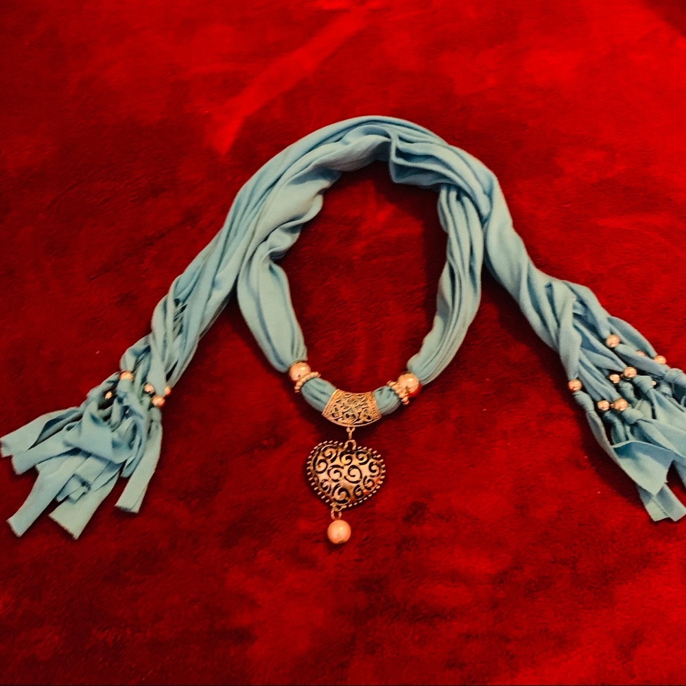 Decorative Neck Scarf 🧣 with Heart Pendent